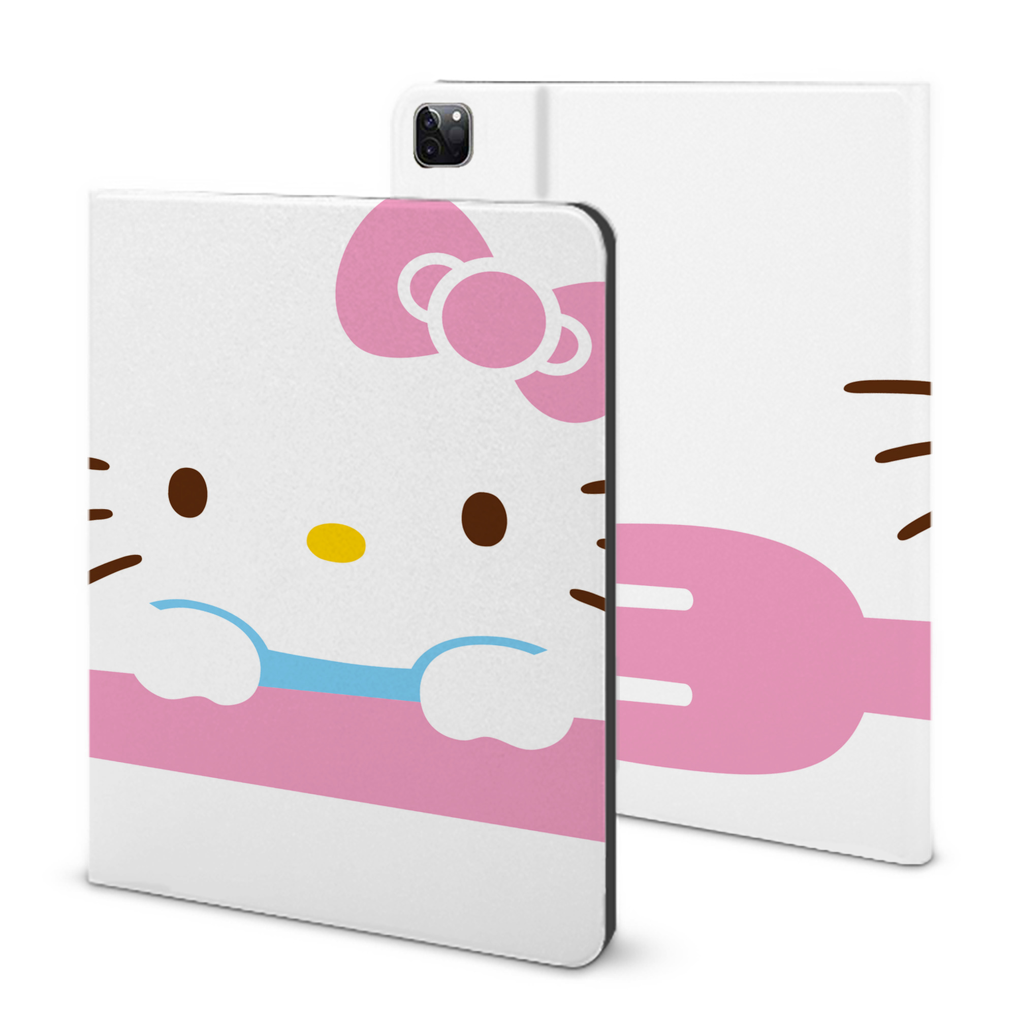 （画像用） Hello Kitty ハローキティ IPad ケース ブック型 PUレザー TPU 耐衝撃 軽量 薄型 ペン収納なし 全面保護 IPad 各モデル対応